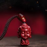 Buddha Stones Chinese Zodiac Natal Buddha Natural Cinnabar Amulet Keep Away Evil Spirits Necklace Pendant Necklaces & Pendants BS 6
