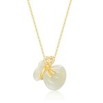 Buddha Stones Natural Hetian White Jade Luck Money Bag Necklace Pendant Necklaces & Pendants BS 4