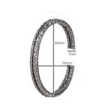 Buddha Stones Flower Dragon Pattern Engraved Balance Cuff Bracelet Bangle Bracelet Bangle BS 6