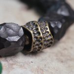 Buddha Stones Tibet Ebony Wood Copper Peace Tassel Wrist Mala Bracelet Wrist Mala BS 3