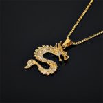 Buddha Stones Chinese Zodiac Dragon Zircon Protection Necklace Pendant Necklaces & Pendants BS 2