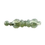 Buddha Stones Tibetan Natural Hetian Cyan Jade White Jade Dorje Vajra Engraved Success Necklace Pendant Necklaces & Pendants BS 9
