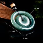 Buddha Stones Natural Round Jade Peace Buckle Luck Prosperity Necklace Pendant Necklaces & Pendants BS 7