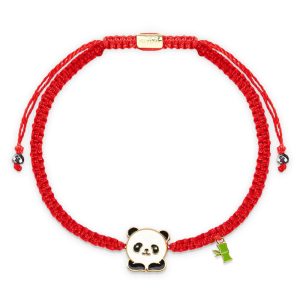 Buddha Stones Tibetan Handmade Panda Bamboo Lucky Red String Bracelet Bracelet BS main