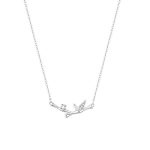 Buddha Stones Bamboo Leaf Design Copper Zircon Wealth Necklace Pendant Necklaces & Pendants BS 13