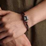 Buddha Stones Handmade 999 Sterling Silver Year of the Dragon Chinese Zodiac Protection Colorful Reincarnation Knot Rope Bracelet Bracelet BS 5