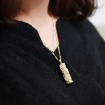 Buddhastoneshop Jade Dragon Phoenix Copper Blessing Harmony Necklace Pendant