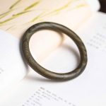 Buddha Stones Tibetan Small Leaf Red Sandalwood Ebony Green Sandalwood Protection Bracelet Bangle Bracelet BS Green Sandalwood 64mm