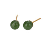 Buddha Stones 925 Sterling Silver Round Cyan Jade Healing Calm Stud Earrings Earrings BS 9