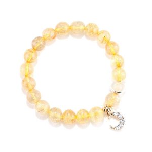 Citrine Luck Protection Moon Charm Bracelet Bracelet BS Citrine