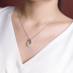 Buddha Stones 925 Sterling Silver Hetian Jade Peace Buckle Koi Fish Luck Necklace Pendant 7