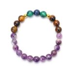 Buddha Stones Tibetan Amethyst Purify Bracelet Mala Set Mala Bracelet BS 9