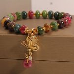 Buddha Stones Colorful Tourmaline Butterfly Charm Wisdom Bracelet Bracelet BS 4