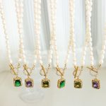 Buddha Stones Pearl Zircon Wealth Charm Necklace Pendant Necklaces & Pendants BS 1