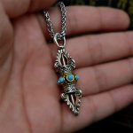 Buddha Stones Tibet Vajra Dorje Pattern Copper Luck Wealth Metal Necklace Pendant Necklaces & Pendants BS Copper