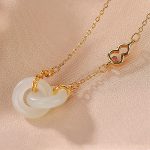 Buddha Stones 925 Sterling Silver Round Jade Luck Prosperity Necklace Chain Pendant Necklaces & Pendants BS 4