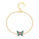 Buddha Stones 925 Sterling Silver Butterfly Zircon Love Chain Bracelet Bracelet BS 7