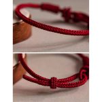 Buddha Stones Handmade Eight Thread Peace Knot Fu Character Charm Luck Happiness Red Rope Bracelet Bracelet BS 7