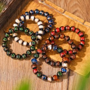 Buddha Stones Tibetan Classic Liuli Glass Bead Luck Wealth Bracelet Bracelet BS main