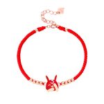 Buddha Stones 925 Sterling Silver Chinese Zodiac Luck Faith Discolor Red String Bracelet Bracelet BS 23