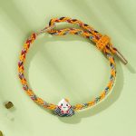 Buddha Stones 925 Sterling Silver Dragon Boat Festival Zongzi Pattern Luck Handmade Multicolored Rope Child Adult Bracelet Bracelet BS 3