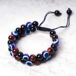 Buddha Stones Evil Eye Hematite Tiger Eye Protection Beaded Bracelet Bracelet BS 13