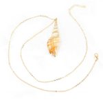 Buddha Stones Natural Shankha Conch Shell Seashell Lucky Necklace Pendant Necklaces & Pendants BS Gold