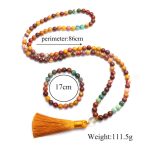 Buddha Stones 108 Mala Beads Mookaite Emotional Growth Bracelet Tassel Necklace Pendant Bracelet Necklaces & Pendants BS 12
