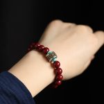 Buddha Stones 925 Sterling Silver Chinese Zodiac Natal Buddha Cinnabar Om Mani Padme Hum Calm Bracelet Bracelet BS 3