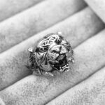 Buddha Stones Men's Animal Tiger Head Titanium Steel Balance Calm Punk Rock Biker Ring Ring BS 7