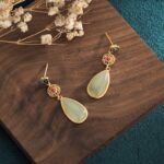 Buddha Stones FengShui Jade Double Happiness Fortune Earrings Earrings BS 2