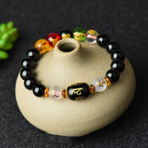 Buddha Stones Tibetan Black Onyx Luck Bracelet Bracelet BS main