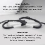 Buddha Stones Seven Deadly Sins Seven Virtues Braided String Bracelet Bracelet BS 1