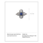 Buddha Stones Tibet 925 Sterling Silver Natural Lazurite Positive Adjustable Ring Ring BS 8