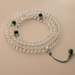 Buddha Stones 108 Beads White Crystal Jade Meditation Bracelet Mala Mala Bracelet BS 3