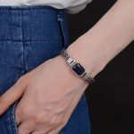 Buddha Stones Retro Blue Acrylic Dragon Keel Braided Design Healing Wealth Buckle Bracelet Bracelet BS 10