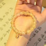 Buddha Stones Tibetan Incense Ash Liuli Glass Bead Lucky Fortune Fu Character Charm Bracelet Bracelet BS 6