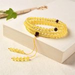 Buddha Stones 108 Mala Beads Natural Amber Clear Anxiety Bracelet Mala Bracelet BS 1