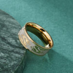 Buddha Stones Dragon Carved Protection Strength Titanium Steel Ring Ring BS 2