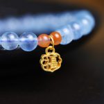 Buddha Stones Natural Aquamarine Red Agate Healing Charm Bracelet Bracelet BS 4
