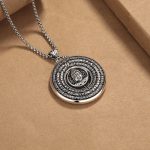 Buddha Stones Heart Sutra Buddha Carved Peace Buckle Design Serenity Rotatable Necklace Pendant Necklaces & Pendants BS 2