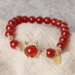 Buddha Stones Year of the Dragon Red Agate Jade Peace Buckle Fu Character Success Bracelet (Extra 30% Off | USE CODE: FS30) Bracelet BS 6