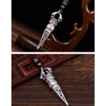 Buddha Stones Tibetan Om Mani Padme Hum Dorje Vajra Design Wisdom Rotatable Necklace Pendant Necklaces & Pendants BS 6