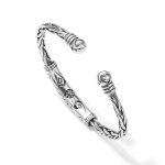 Buddha Stones Tibet Om Mani Padme Hum Engraved Focus Cuff Bracelet Bangle Bracelet Bangle BS 3