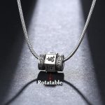 Buddha Stones Tibetan Om Mani Padme Hum Peace Necklace Rotatable Pendant Necklaces & Pendants BS 2