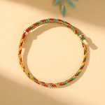 Buddha Stones Colorful Rope Zongzi Pattern Luck Handmade Child Adult Bracelet Bracelet BS Golden Colorful Rope(Wrist Circumference 12-20cm)