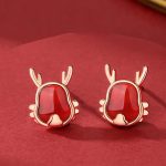 ❗❗❗A Flash Sale- Buddha Stones 925 Sterling Silver Year of the Dragon Natural Red Agate Dragon Attract Fortune Fu Character Strength Bracelet Necklace Pendant Earrings Bracelet Necklaces & Pendants BS Earrings