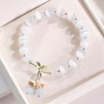 Buddha Stones Cat's Eye Green Aventurine Blue Chalcedony Pink Crystal Peace Orchid Charm Bracelet Bracelet BS Cat's Eye&Blue Chalcedony