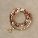 Buddha Stones Purple Phantom Red Hematoid Quartz Green Rutilated Quartz Copper Love Forgive Bracelet Bracelet BS 15
