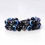 Buddha Stones Evil Eye Hematite Tiger Eye Protection Beaded Bracelet Bracelet BS Hematite&Evil Eye